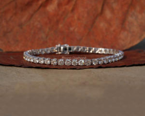 สร้อยข้อมือเทนนิสเพชรที่ปลูกในแล็บสวยงามเป็นของขวัญวันครบรอบที่สมบูรณ์แบบสำหรับคนที่คุณรัก - Product Image 1