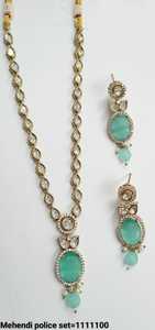 Conjunto de collar elegante Kundan y gota chapado en oro tradicional indio y de moda, pendiente a juego con COLLAR COLGANTE de cadena - Product Image 5