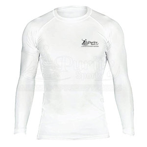 เสื้อแรชการ์ดกีฬาผู้ชาย PURITY SPORTS พร้อมโลโก้สั่งทำด้านหน้า ผลิตจากผ้าสแปนเด็กซ์/โพลีเอสเตอร์ แห้งเร็ว ระบายอากาศได้ดี แขนยาว - Product Image 3