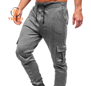 Basic SweatMen's Active Men Fitness Joggers Pantalones de chándal Cremalleras Bolsillos Secado rápido Transpirable Material de algodón para hombres Pantalón de chándal - Product Image 5
