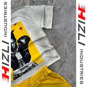 Ensemble short et t-shirt homme personnalisé à ourlet brut, motif délavé soleil, en coton imprimé sérigraphié, style streetwear, fabricant OEM ODM en gros - Product Image 6