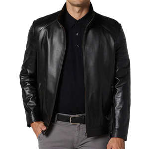 Best Selling Lightweight <b>Men's</b> Leather <b>Jacket</b> High Quality Zipper Long Sleeved Hooded Collar Sheep <b>Fur</b> Casual <b>jacket</b> <b>for</b> <b>men</b> - Product Image 1