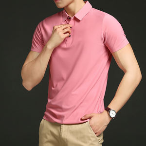 2023 hombres verano para Polos nueva seda de hielo suelta manga corta Camiseta solapa Color sólido estampado soporte XS tamaño Golf ropa - Product Image 4