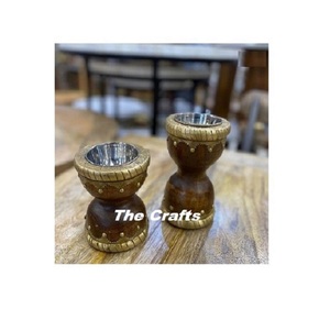 Set Of Two Different Size Bakhoor Incense <b>Burner</b> In Wooden Round Shape Mabkhara For Home Hotel <b>Fragrances</b> Use - Product Image 1