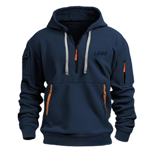 Sweat à capuche pour homme, sweat à capuche en polaire personnalisé OEM avec épaules tombantes, impression de logo personnalisée, service OEM - Product Image 3