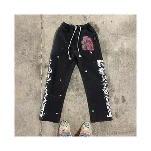 Pantalon de Jogging Empilé pour Adulte Personnalisé Impression 100% Coton Polaire Sérigraphie Pantalon de Survêtement Évasé 2024 - Product Image 6