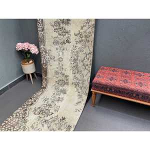 Tapis turc 2,8x9,3 pi (86x282 cm), tapis oriental vintage brun - Product Image 3