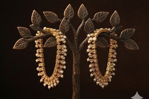 Traditional Antique Polki Payal 83gm Anklet Jewelry <b>Crafted</b> with Fine Detailing Perfect for Women Ethnic Wear and Weddings - Product Image 2