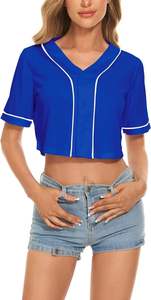 Maillot de baseball court style manches courtes vente à chaud matériau durable anti-rides maillot de baseball pour femmes avec prix de gros - Product Image 5