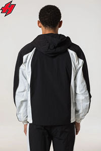 High Street Windbreaker Chándal Hombres logotipo personalizado Bordado Nylon Chaqueta Jogger Conjuntos 2 piezas Outwear Set Chándal Trajes - Product Image 6