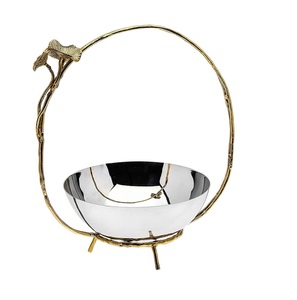 Bol décoratif en métal de haute qualité personnalisé forme unique et vaisselle au design moderne pour mariage. - Product Image 3