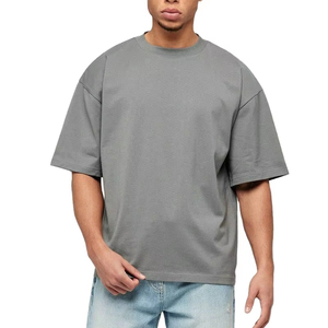 100% coton lourd surdimensionné goutte épaule T-Shirts pour hommes personnalisé grande taille sportif brodé uni imprimé coupe ample t-shirts - Product Image 1