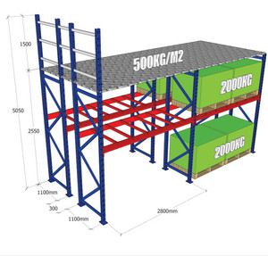 Supports de plancher d'entrepôt de système de rayonnage de palette de stockage en acier résistant industriel chaud avec le revêtement de poudre - Product Image 1