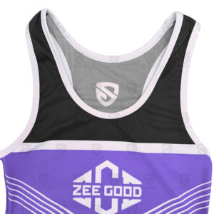 Singlets de Lucha Libre Negros de Alta Calidad OEM para Hombre, Ropa Deportiva Transpirable Personalizada para Artes Marciales - Product Image 4