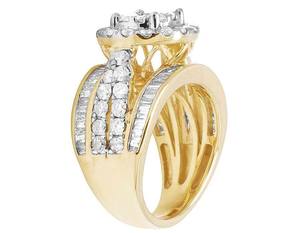 Baguette เพชรโมอิสและแหวนหมั้นเพชรกลมกับเพชรที่ดูหรูหราเครื่องประดับเพชรสำหรับผู้หญิง - Product Image 3