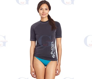 High Quality <b>Slim</b> Sport Rash Guards for Women Custom Printed O-Neck BJJ MMA Comfortable Spandex Fabric Latest Pattern Design - Product Image 6