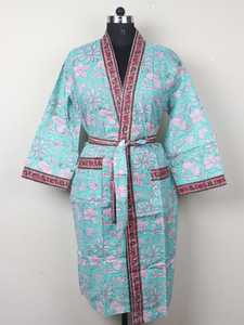 ชุดกลางคืนชุดคลุมอาบน้ำผู้หญิงผ้าฝ้ายแท้อินเดียอินเดียดีไซน์ทันสมัยใส่สบายสำหรับผู้ใหญ่ - Product Image 2