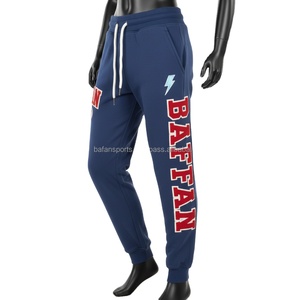 Pantalon de jogging pour femme 280 GSM en molleton doux bleu marine avec logo brodé personnalisé, patch sportif, taille à cordon, coupe confortable - Product Image 4