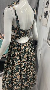 Estilo francés Retro elegante mujer Maxi vestido Vintage estampado 100% algodón tejido lazo cinturón cintura señora Fiesta Vestidos largos de noche - Product Image 4