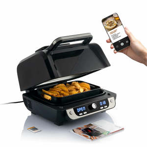 Friteuse à air InnovaGoods Fryinn 12-en-1 6000 Black Steel 3400 W 6 L avec grill, contrôle numérique, accessoires, livre de recettes, forme carrée - Product Image 4