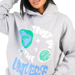 Sudaderas con capucha transpirables para mujer con diseño de logotipo personalizado, sudaderas con capucha bordadas con estampado personalizado OEM de talla grande y largo para mujer - Product Image 4
