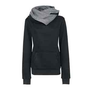 Sweat à capuche personnalisé pour femme, hiver, décontracté, coton lourd, col cheminée, chaud et doux, disponible en plusieurs couleurs et motifs - Product Image 1