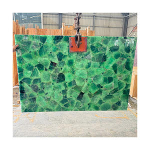 Table à manger en pierre de fluorite verte personnalisée, faite à la main, écologique, mobilier de luxe moderne pour les célébrations de Diwali - Product Image 6