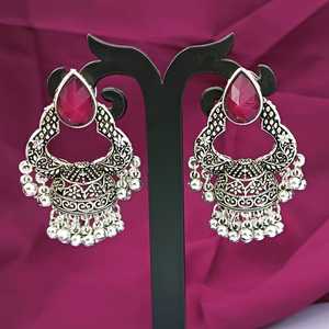 High Quality <b>Bridal</b> Floral Traditional Oxidized Jewelry Indian Fashion Jewelry for Women Wedding CZ Crystal <b>Drop</b> Dangle <b>Earrings</b> - Product Image 2