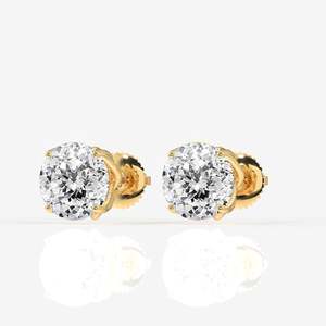 Certified Sterling <b>Silver</b> <b>Stud</b> Earrings Portuguese Cut Moissanite Diamond Twisted Unique and Elegant Jewelry - Product Image 3