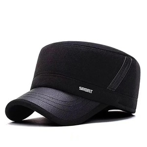 Gorra plana de cuero auténtico para papá para hombre, gorra gruesa de invierno con lengua de pato cálida, ajustable para informal para abuelo de mediana edad - Product Image 2