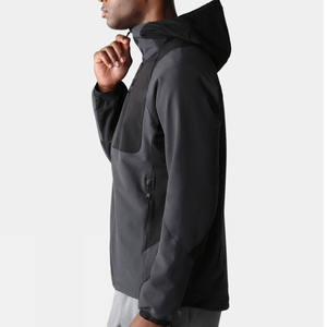 Veste de randonnée respirante coupe-vent en softshell pour homme, fermeture éclair intégrale, poches latérales, veste softshell d'hiver pour homme avec capuche - Product Image 4