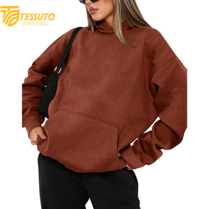 เสื้อครอปไซส์ใหญ่พิเศษสำหรับผู้หญิงเสื้อมีฮู้ดแฟชั่นผ้าฝ้าย100% สั้นโอเวอร์ไซส์สำหรับผู้หญิง - Product Image 4