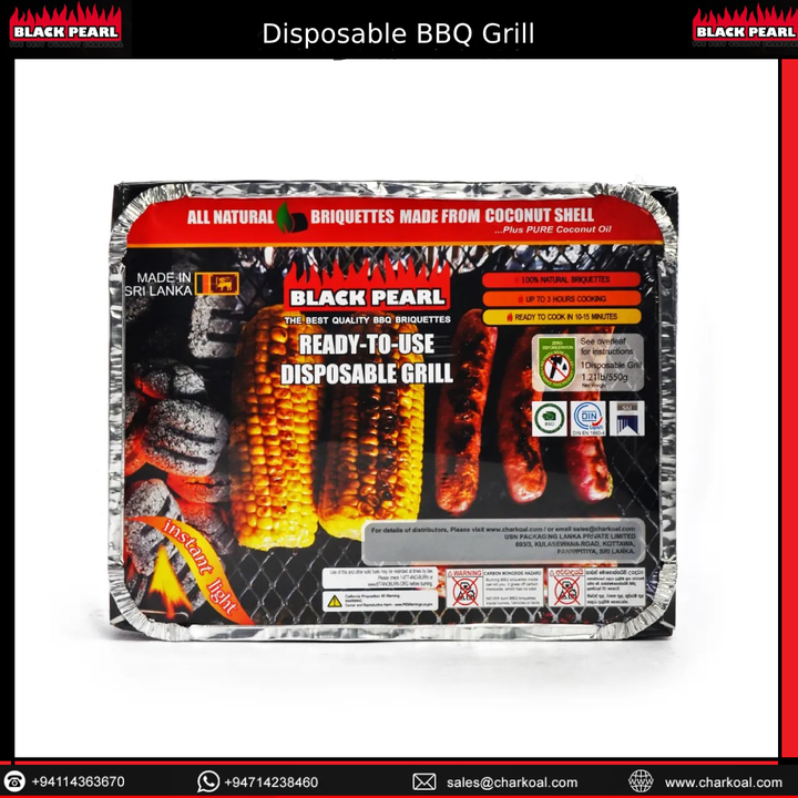Instant Disposable BBQ Charcoal Grill Set Supplier for Outdoor Use One Time Use From Sri Lanka