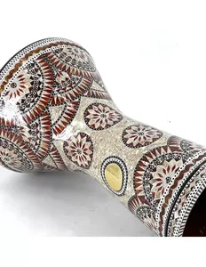Gawharet El Fan 23cm Rojo Borgoña Perla Sombati Darbuka - Doumbek Egipcio Hecho a Mano - Product Image 5