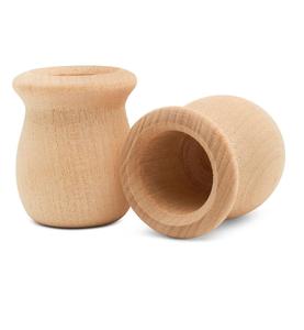 Bougeoirs en pot de haricots 1-5/8 pouces, 29/32 trous, paquet de 12 bougeoirs en bois non finis, tournages pour l'artisanat - Product Image 1