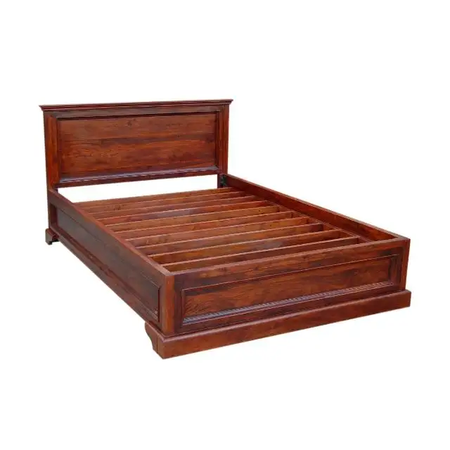 Оптовая продажа, Высококачественная современная роскошная антикварная мебель для королевской кровати, деревянная рама с изголовьем, деревянная рамка размера «King-Size»