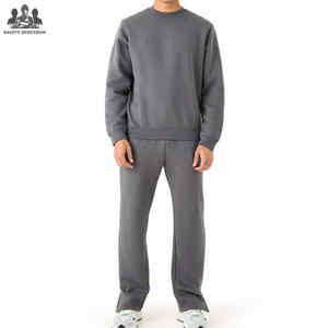 Survêtement d'entraînement décontracté pour homme, hiver, uni, écologique |   Ensemble de vêtements de sport pour la salle de sport |   Haut Bas |   100% coton |   OEM - Product Image 1