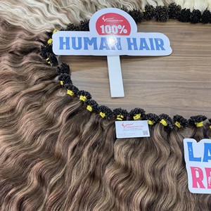 Extensiones de cabello humano con punta de queratina al por mayor, extensiones de cabello rizado con punta en U, cabello vietnamita de color para peluquería - Product Image 2