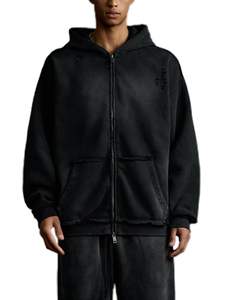 Sweat-shirts à capuche surdimensionnés en coton 100% vintage personnalisés, délavés au soleil, lourds, écologiques, brodés, teints en uni - Product Image 4