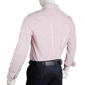 เสื้อเชิ้ตธุรกิจลำลองสำหรับผู้ชาย - สีแดง-ขาว - Product Image 4