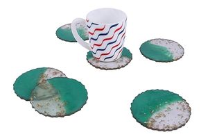 High Quality Customized <b>Blue</b> Resin round Shape Wood Pads Classic Design Wood Resin Mat & Pads Hot Sale Price Rough Style - Product Image 4