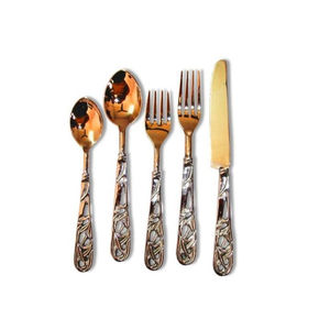 Cubiertos reutilizables hechos en la India, diseño personalizado, juego de cubiertos pulidos de plata de acero inoxidable para restaurantes/hoteles - Product Image 5