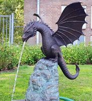 Sculpture de dragon en bronze chinois mythique Créature fantaisie géante en métal pour affichage public extérieur