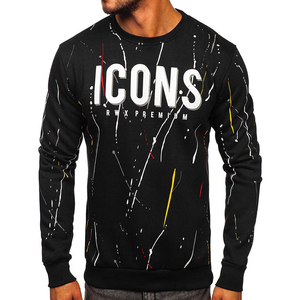 Venta al por mayor peso pesado de algodón de los hombres Sudadera de cuello redondo personalizado bordado Logo Streetwear Plain Pullover Jumper - Product Image 5