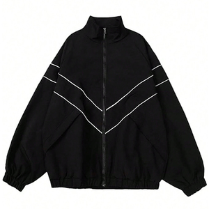 Veste de pluie imperméable décontractée pour hommes coupe-vent de randonnée en polyester et nylon avec impression - Product Image 1