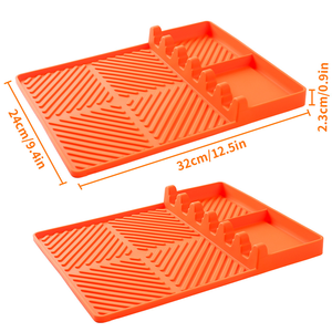 <b>Silicone</b> Square Grill <b>Mat</b> Eco-Friendly Compatible with for BBQ Griddle Tools Drip Pad Spatula <b>Mat</b> Outdoor Kitchen Counter - Product Image 2