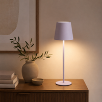 Lampe de table LED sans fil rechargeable en métal avec contrôle tactile, 3 modes de couleur, gradation progressive pour chambre, restaurant, café