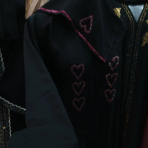 เดรสดูไบงานปักลายหัวใจสำหรับผู้หญิงชุดเดรสผ้าระบายอากาศได้ดีแบบทางการ - Product Image 1