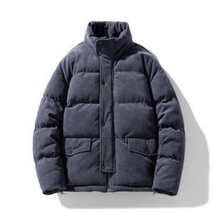 Chaqueta acolchada de peso pesado para hombre, decoración de cierre de cremallera larga de invierno, lona impermeable transpirable con capucha, venta al por mayor de invierno - Product Image 5