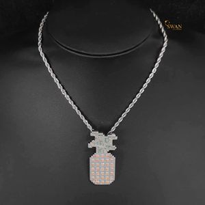 Collier pendentif ananas en or massif 10 carats personnalisé avec moissanite, bijoux hip-hop glacés, fabricant d'usine, design de luxe GRA - Product Image 1